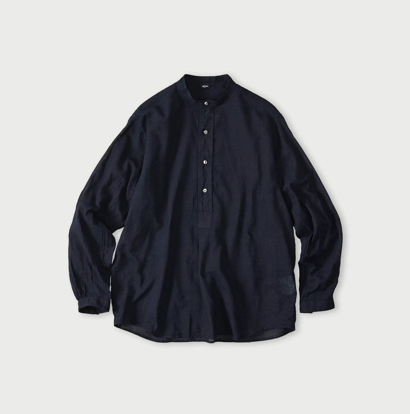 Indigo 45 Gauze 908 Henley Shirt Kageiro Nando