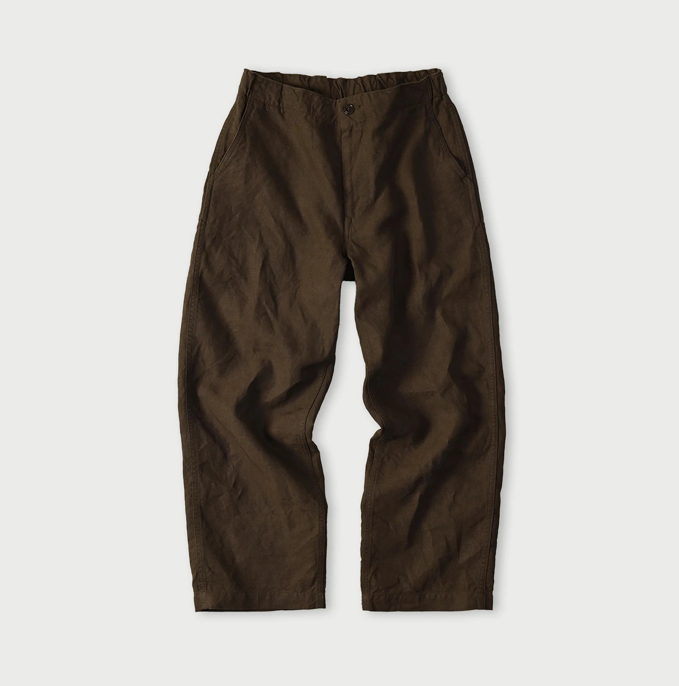 Linen Cloth 908 Easy Work Pants Brown
