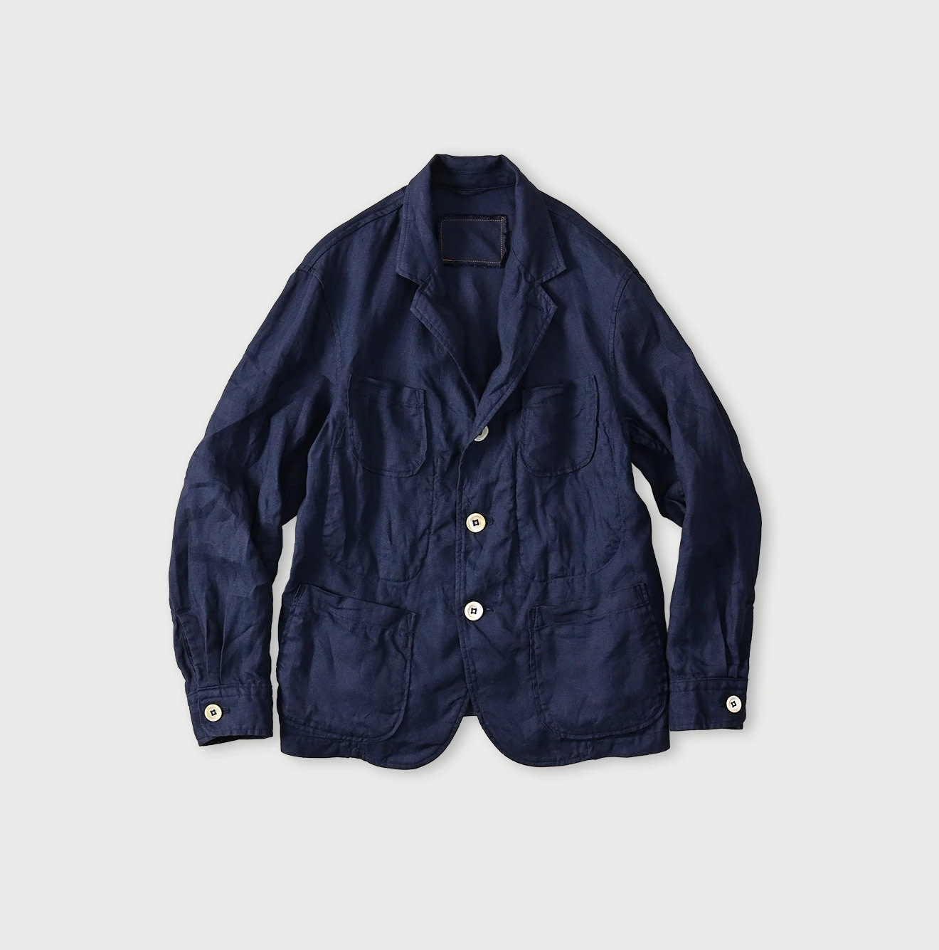Linen OX 908 4-pocket Shirt Navy