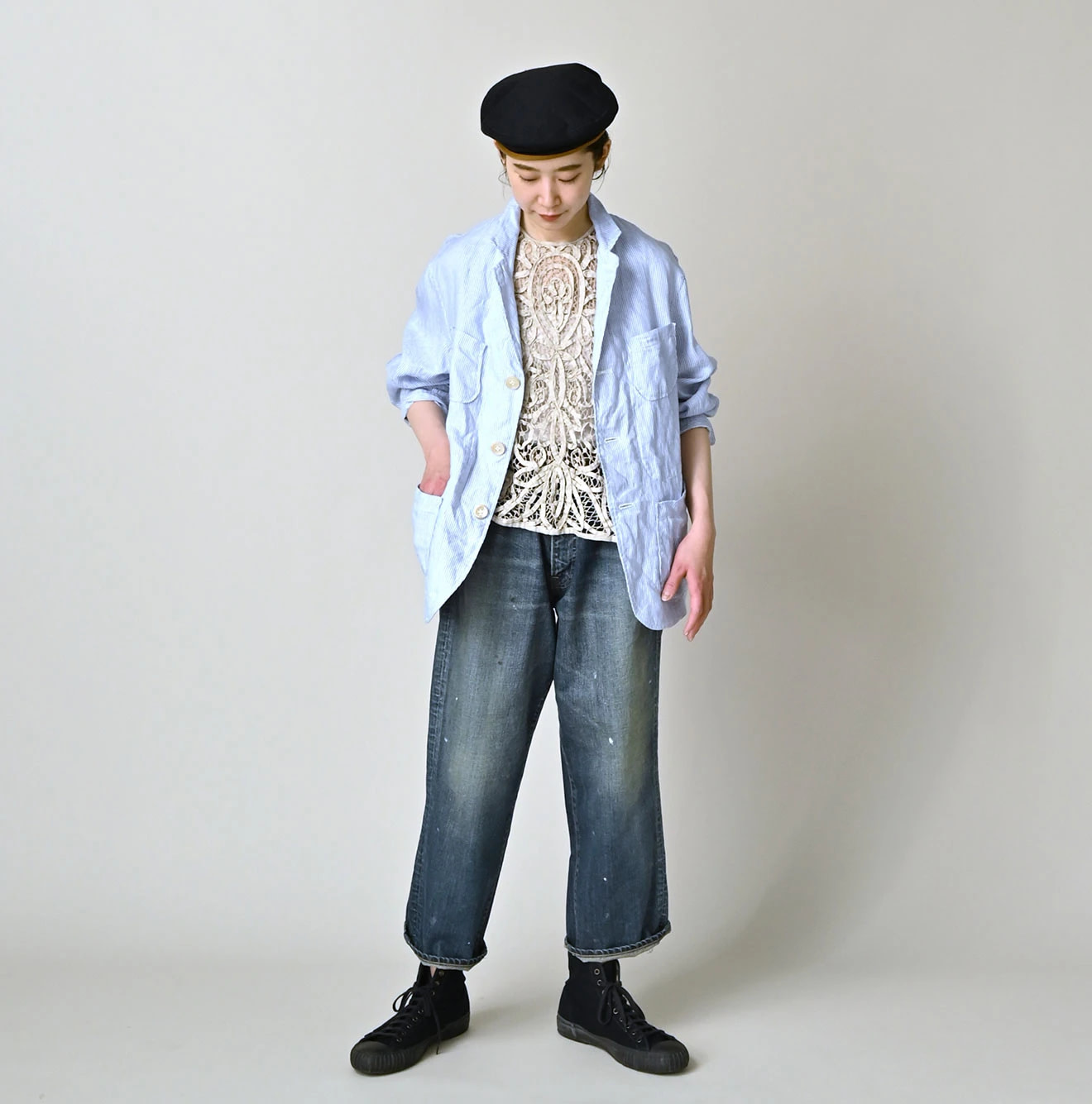 Linen OX 908 4-pocket Shirt Female Model