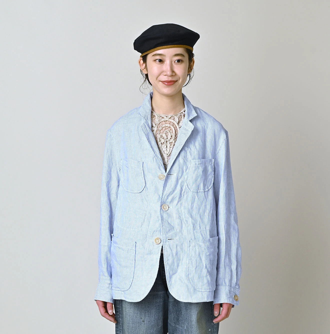Linen OX 908 4-pocket Shirt Female Model