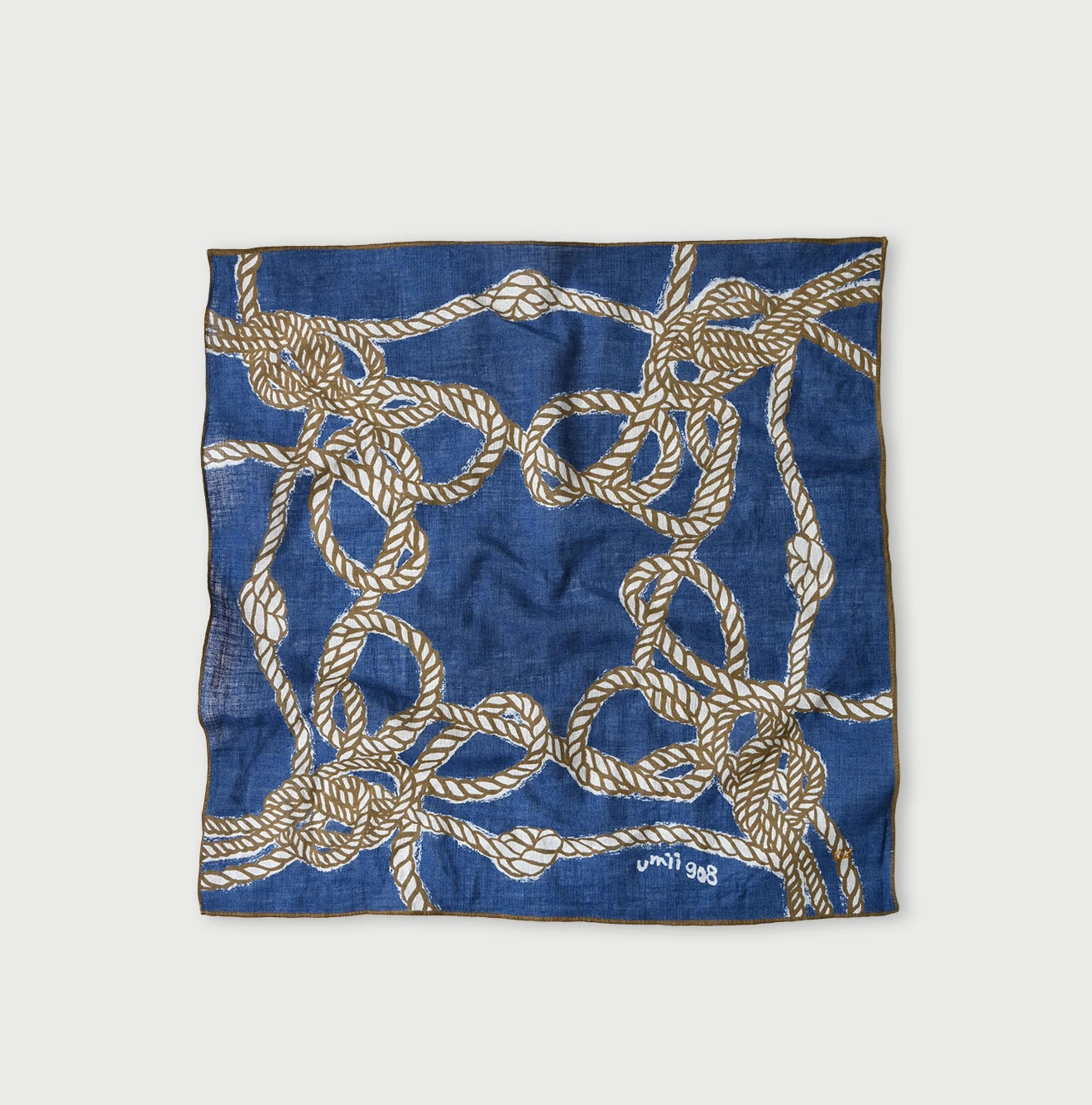 Indigo Gauze Tri-color Bandana Kachin Rope