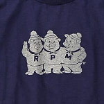 Three Piggies Print 908 Cotton T-shirt Navy