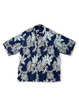 Indigo Sarasa Print 908 Aloha Cotton Shirt