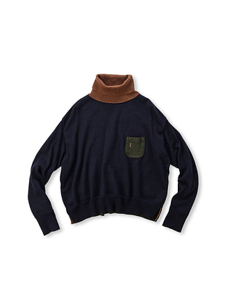Dozume Wool US Mou Knitsew Turtle Navy Crazy