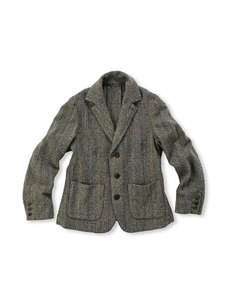 Cotton Tweed Square Jacket Herringbone