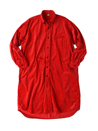 Kutekute Corduroy 908 Smock Cotton Dress red