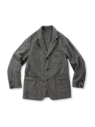 Indigo Cotton Tweed 908 Miyuki Jacket Indigo herringbone