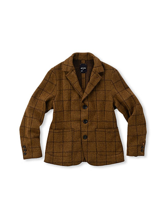 Jersey Wool Flannel Square Jacket Windowpane