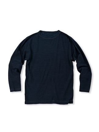 Indigo Dozume Tenjiku Cotton 908 45 Star Long Sleeve T-shirt Dark Indigo 45R