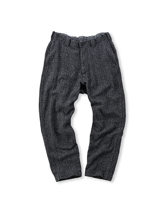 Indigo Cotton Tweed 908 Easy Poppo Pants Herringbone