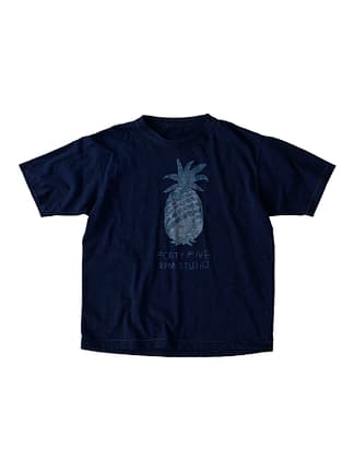 Indigo Pineapple Print 908 Ocean Cotton T-shirt