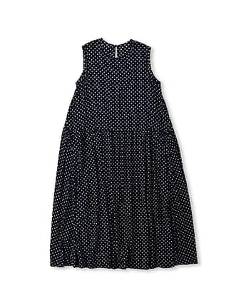 Rayon Damp Dot Print Dress Navy