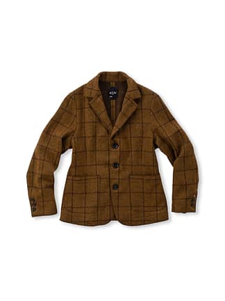 Jersey Wool Flannel Square Jacket Windowpane