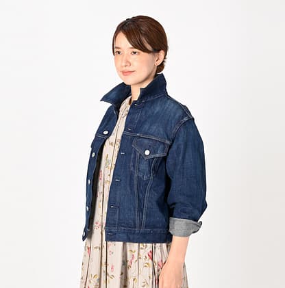 Futatabi 6.5 Ai Denim Sorahikohime Jacket Female Model