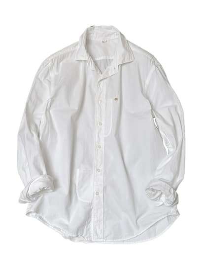 SA Damp Cotton Yarn Dye Loafer Shirt white