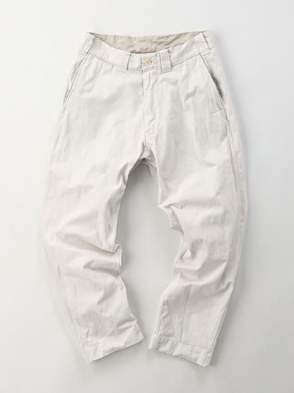 Okome Cotton Chino 908 Poppo Pants white