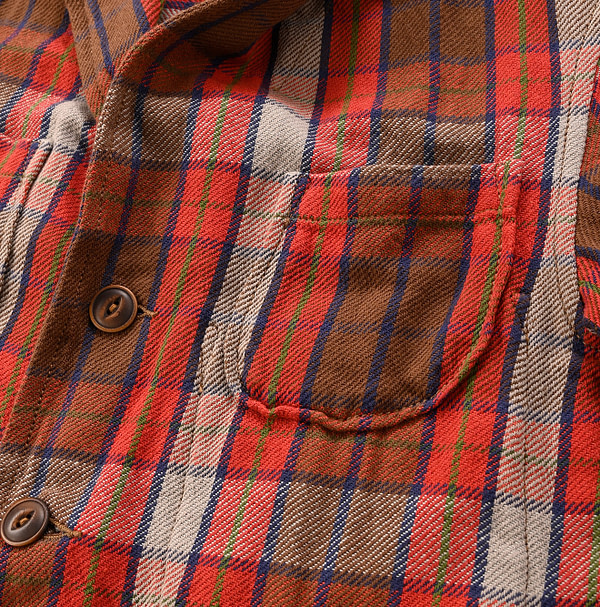 Indian Zakkuri Cotton Flannel 908 Shirt Jacket Detail