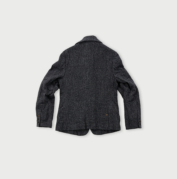 Indigo Cotton Tweed Square Jacket Back