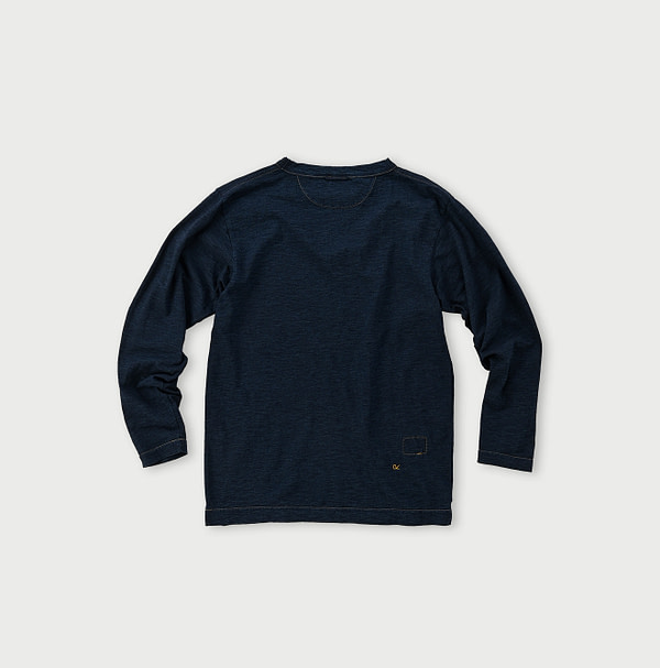 Indigo Dozume Tenjiku Cotton 908 45 Star Long Sleeve T-shirt Datail