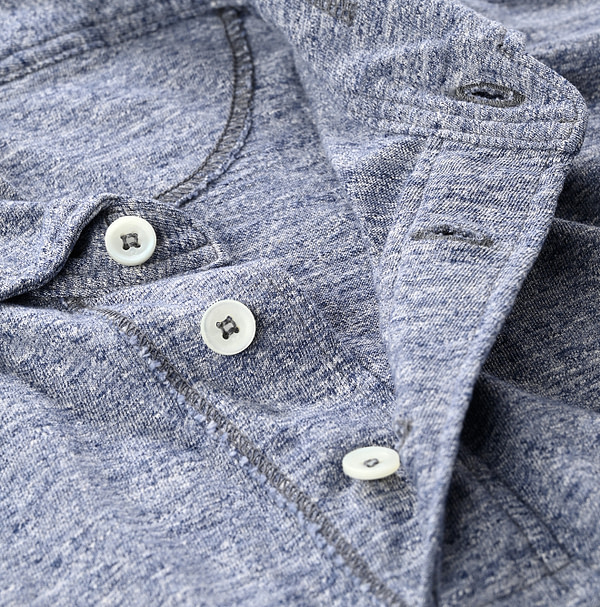Top 908 Tenjiku Cotton Ocean Polo Shirt Detail