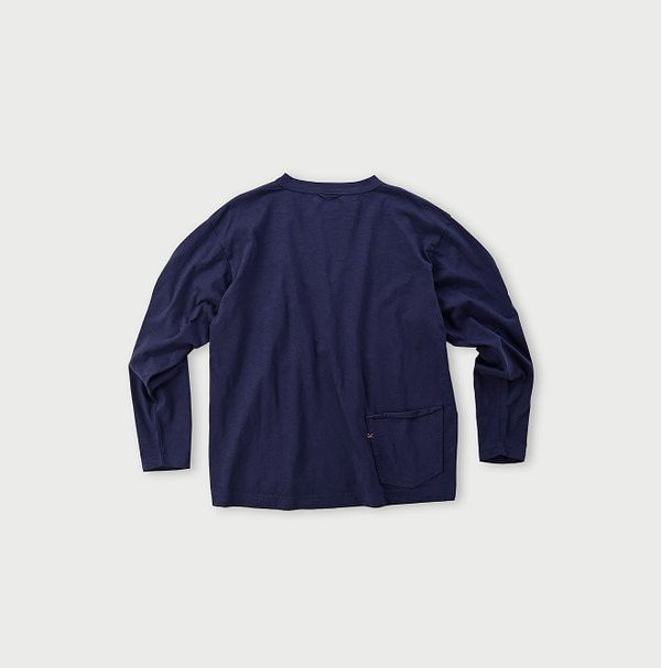 Douzome Tenjiku Cotton 908 Long Sleeve Ocean T-shirt Back