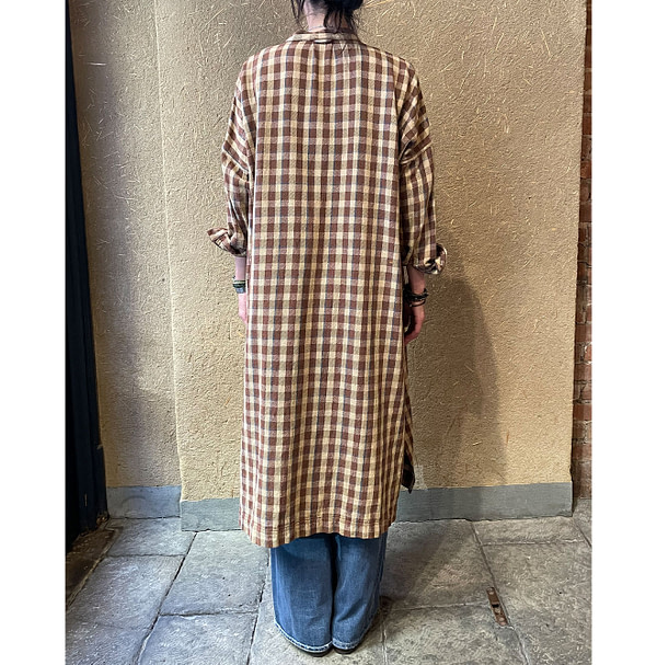Indian Zakkuri Cotton Flannel Smock Dress Female Model