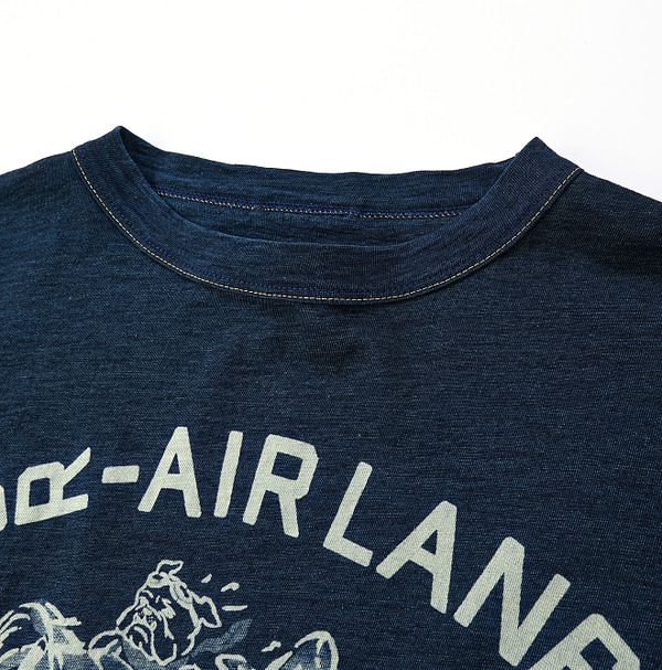 Indigo Flight de Air Lane Print 908 Cotton Star T-shirt Detail