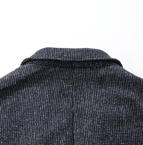 Indigo Cotton tweed Miyuki Jacket Detail