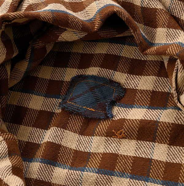 Indian Zakkuri Cotton Flannel Smock Dress Detail