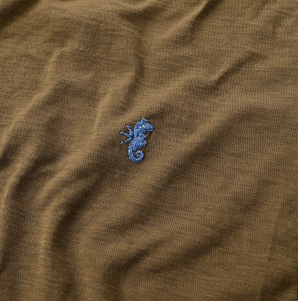 Supima Tenjiku Cotton 908 Loafer Button Down Long Sleeve Polo Shirt Detail