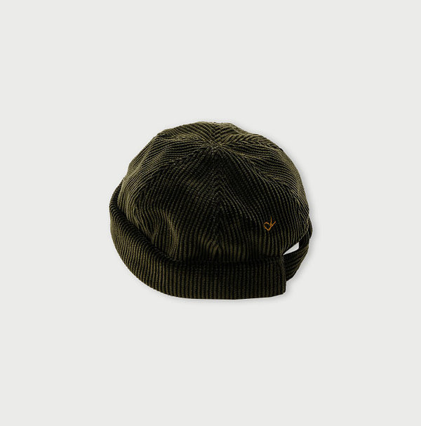 Selvedge Cotton Corduroy Roll Hat Green