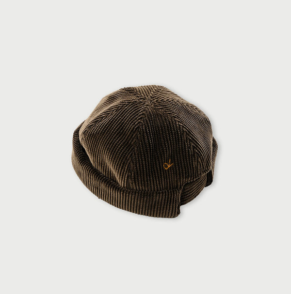 Selvedge Cotton Corduroy Roll Hat Brown