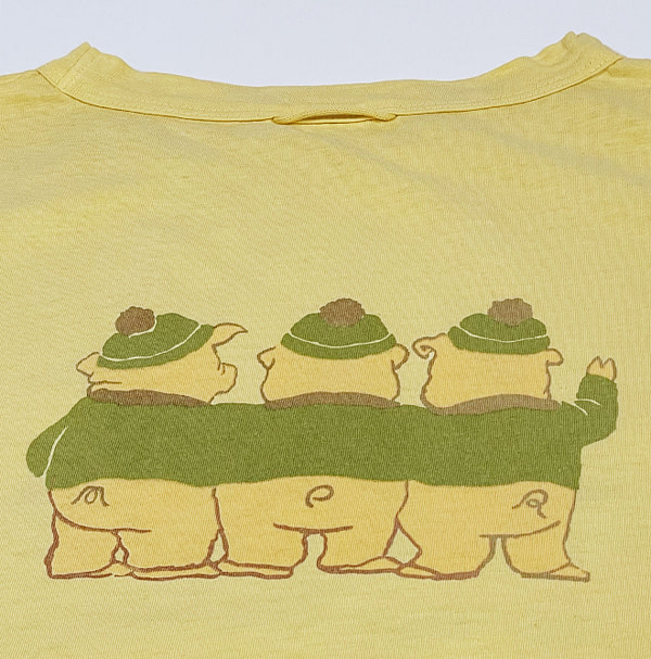 Three Piggies Print 908 Cotton T-shirt Detail