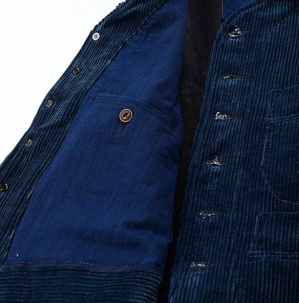 Ai Dyed Selvedge Cotton Corduroy 908 Vest Detail