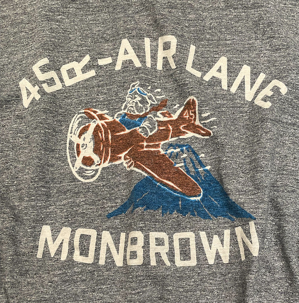 Top Flight de Air Lane Print 908 Cotton Star T-shirt Detail