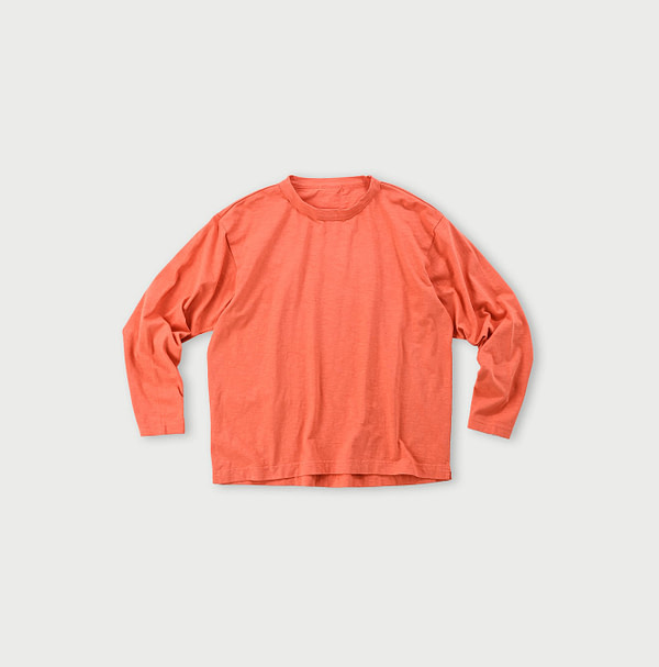 Douzome Tenjiku Cotton 908 Long Sleeve Ocean T-shirt Red