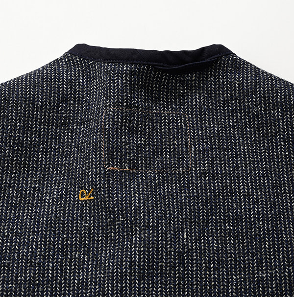 Indigo Cotton Tweed 908 Vest Detail