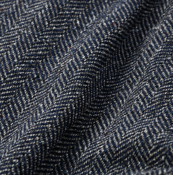 Indigo Cotton Tweed 908 Easy Poppo Pants Detail