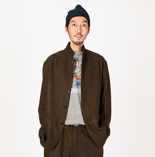 Jersey Wool Flannel Miyuki Jacket Male Model