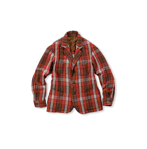 Indian Zakkuri Cotton Flannel 908 Shirt Jacket Orange