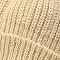 US Mou Yama Wool Rib Knit Cap Solid Beige Top