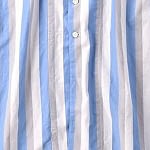 Yarn Dyed Damp Cotton 8 knot Ocean Dress Saxe Stripe