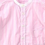Yarn Dyed Damp Cotton 908 Stand Ocean Shirt Pink Stripe