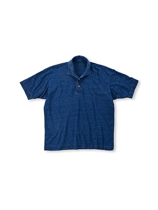 Indigo 908 Tenjiku Cotton Ocean Polo Shirt