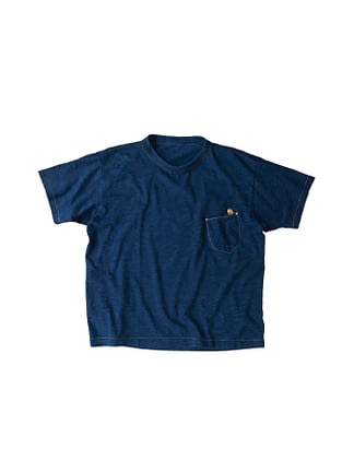 Indigo Kappa Embroidery 908 Ocean Cotton T-shirt