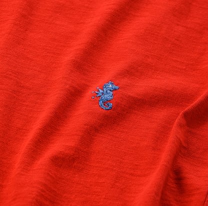 908 Tenjiku Cotton Ocean Polo Shirt Detail