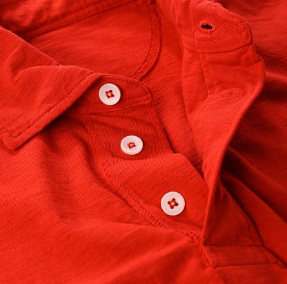 908 Tenjiku Cotton Ocean Polo Shirt Detail