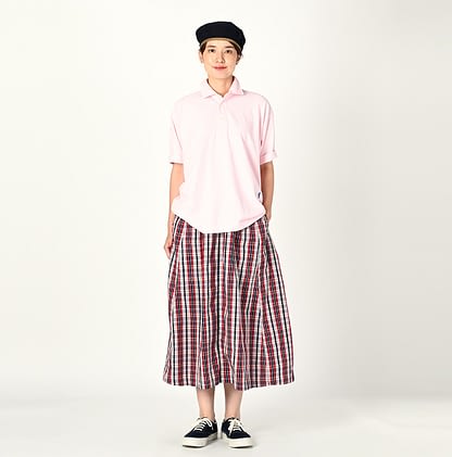 908 Tenjiku Cotton Ocean Polo Shirt Female Model