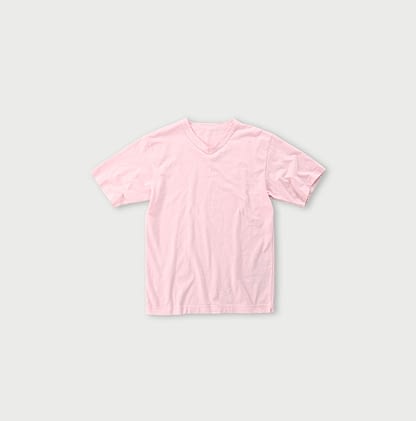Tenjiku Cotton 908 V-neck T-shirt Pink
